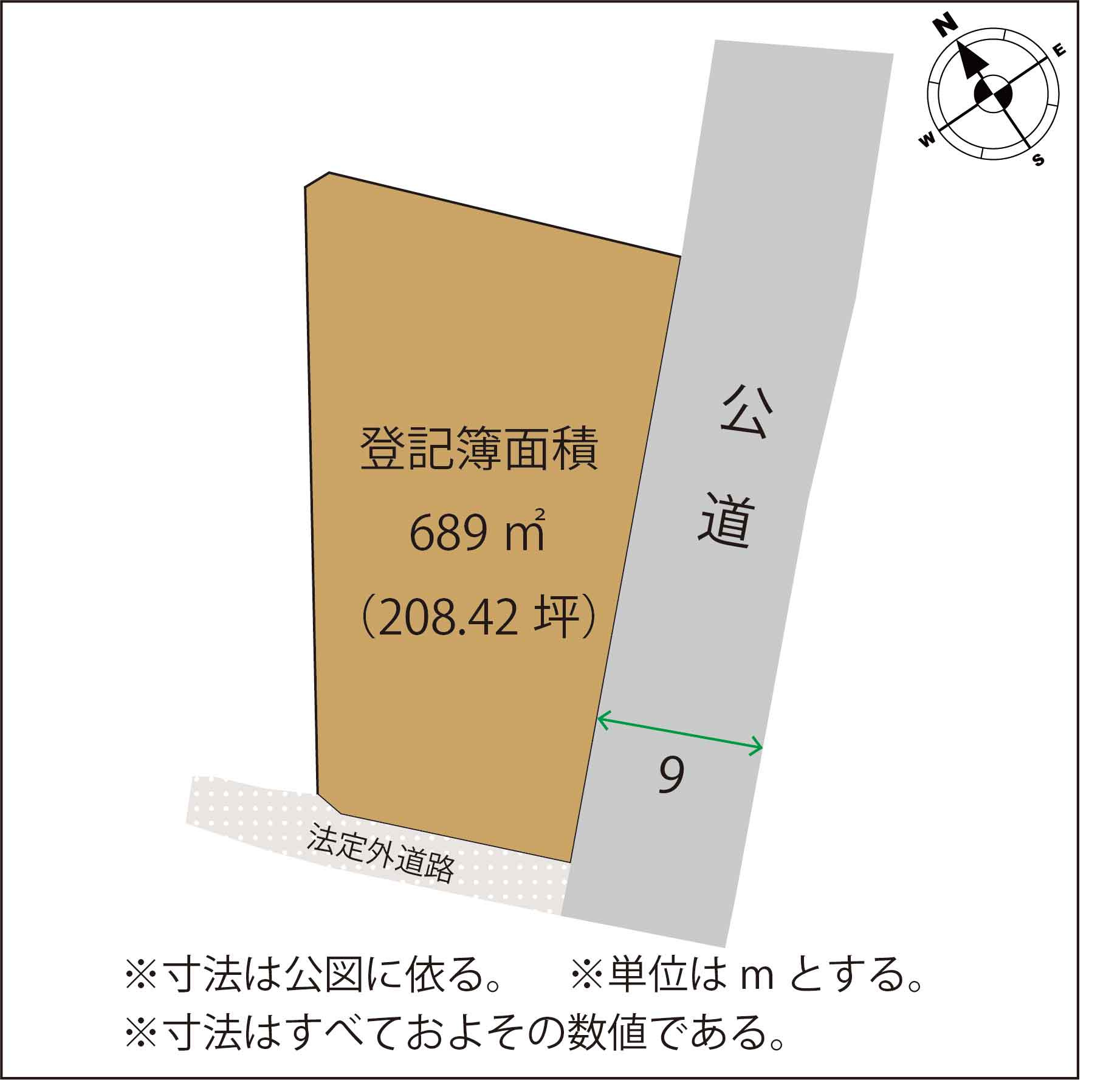 足利市菅田町の売地の土地図