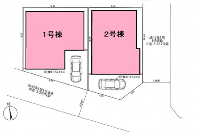 【外観】 | 府中市緑町3丁目新築戸建 | 1号棟。他の区画もございます。