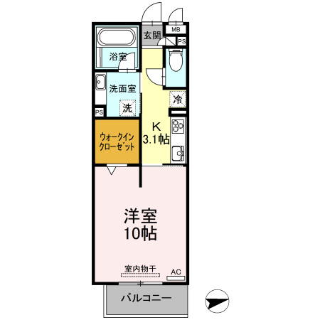 1K間取り