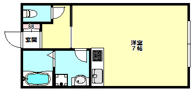 ナイスビューNAGATAの間取り|ガスコンロ設置可能で自炊も楽々♪