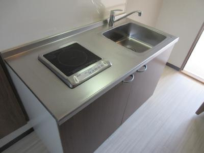 GARNET RESIDENCE MIYAのキッチン|ＩＨ1口キッチン