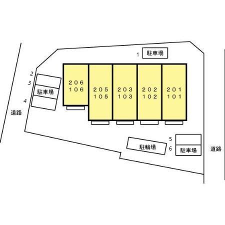 熊本市東区健軍本町のアパートの区画図