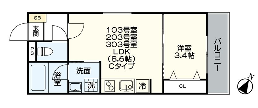 グランドライフ久留米【キャッシュバック対象物件】の間取り