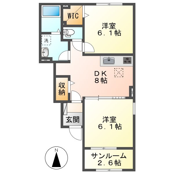 ダイヤモンド・ノアＢの間取り