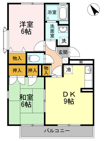 ニューライフつぶくB棟の間取り