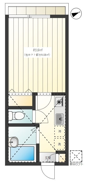 カーサオカⅡの間取り|1K