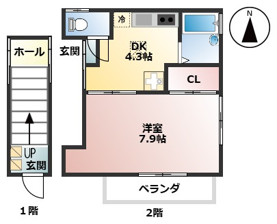 足立区神明南２丁目のアパートの間取り