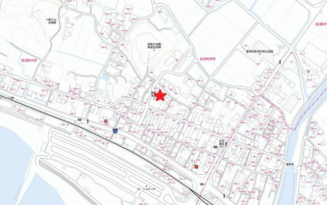 香南市夜須町坪井の地図