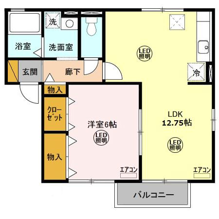 ハイツ・クレール坂東Bの間取り