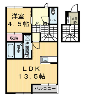 【間取り】 | ラヴィーヌ芝の内A