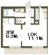 【間取り】 | グランデール壱番館 | キッチンファニチャーは着いておりません。※現況と異なる場合は現況優先とします。