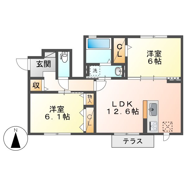サフィールＣの間取り