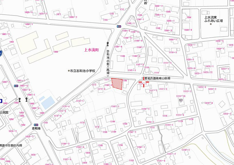 都城市上水流町の売地の土地図