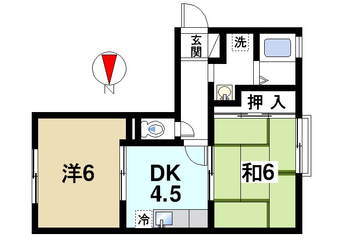 シャルム祐の間取り|2DKの間取りです