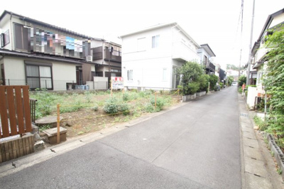 【前面道路含む現地写真】 | 海老名市上今泉1丁目　土地（更地）【仲介手数料無料】