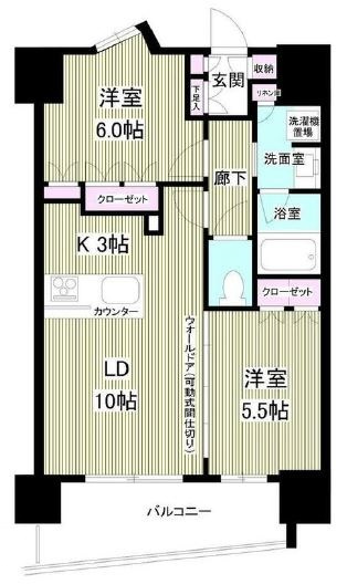 台東区上野７丁目の賃貸マンションの間取り