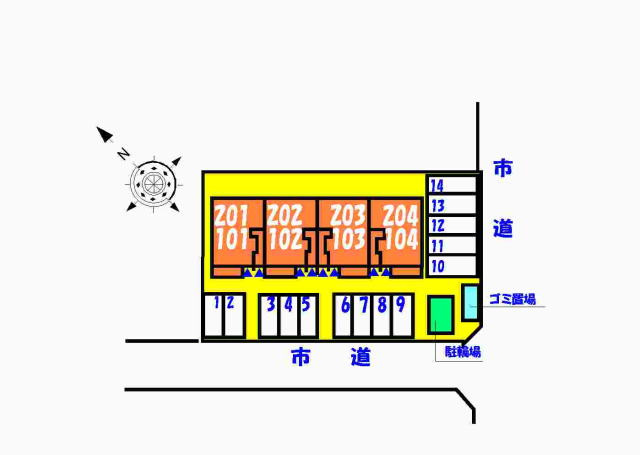 カーサ・ソラーレの駐車場