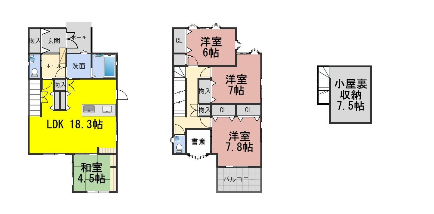 ５５４７４　岐阜市鏡島未使用戸建ての間取り