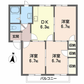【間取り】 | フレグランスみどり　Ａ