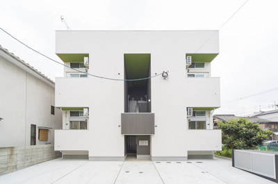 【外観】 | エテルネ住吉 | アパート全体がおしゃれにデザインされており、お友達を招待したときの反応が楽しめるのも魅力ですね(^^)