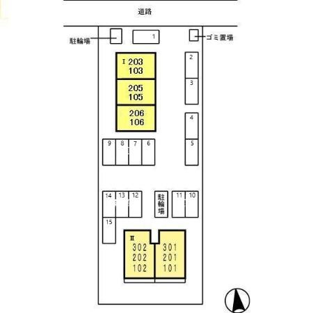 熊本市南区刈草３丁目のアパートの区画図