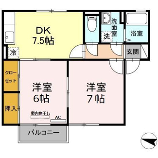 【間取り】 | ハイカムール髙橋　Ｂ