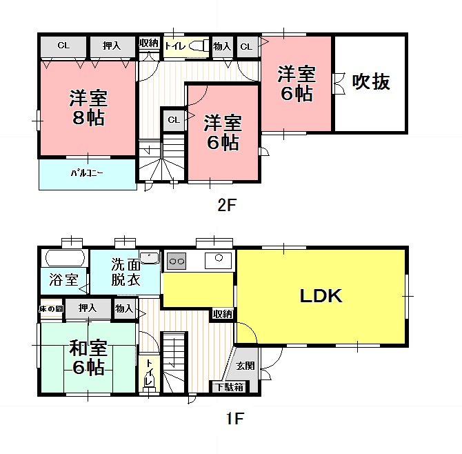 ５３８２６　岐阜市長良中古戸建ての間取り