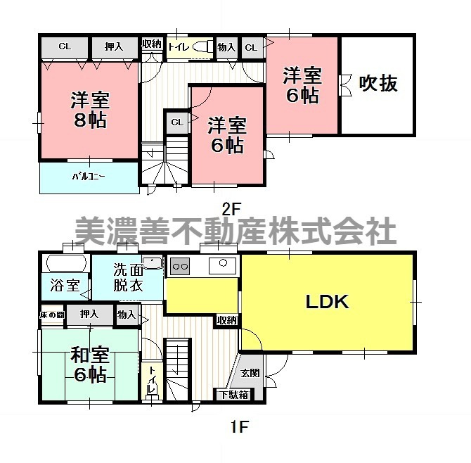 ５３８２６　岐阜市長良中古戸建ての間取り