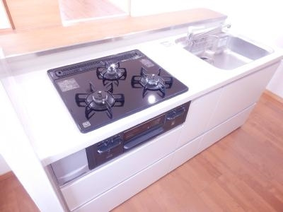 アマデウス万寿寺葛野大路のキッチン|３口ガスシステムキッチン