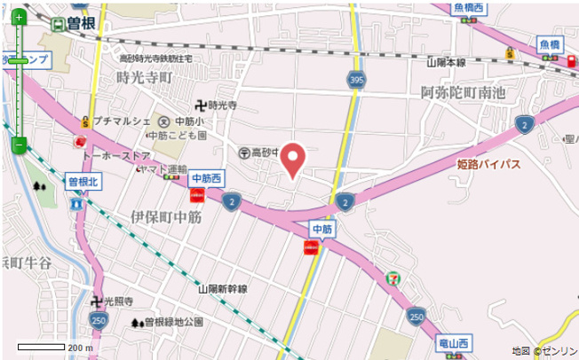 【地図】 | 高砂市中筋4丁目（全9区）9号地　土地　 | JR曽根駅徒歩約26分