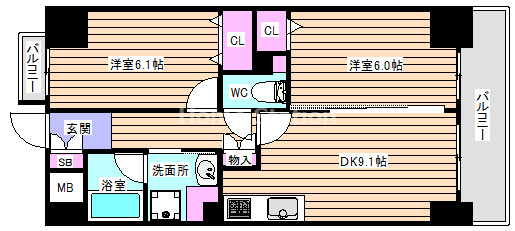 【間取り】 | カルムレトリア西梅田