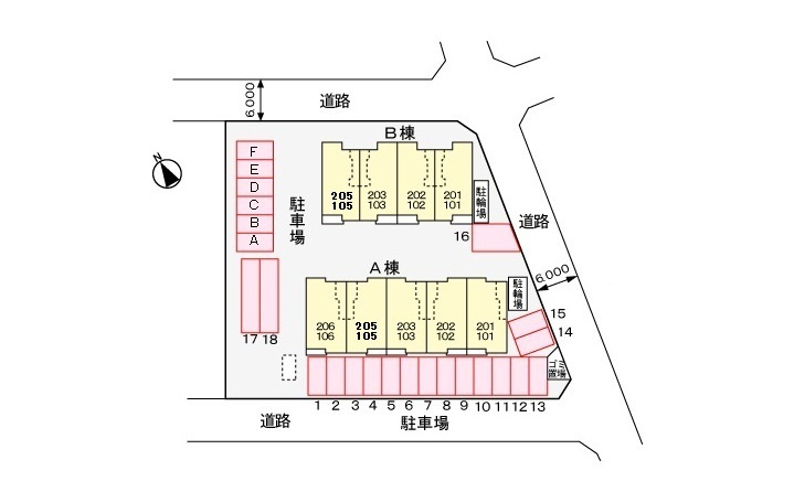 オレンジハウスBの区画図