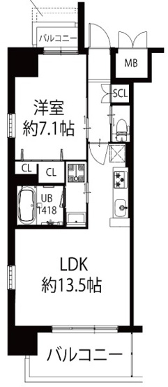 【間取り】 | グランカーサ難波元町