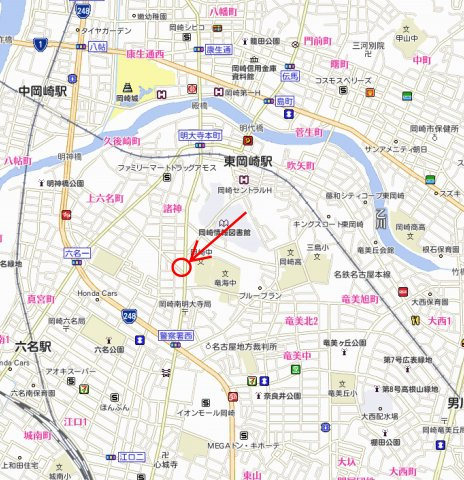 岡崎市明大寺町字池下の地図