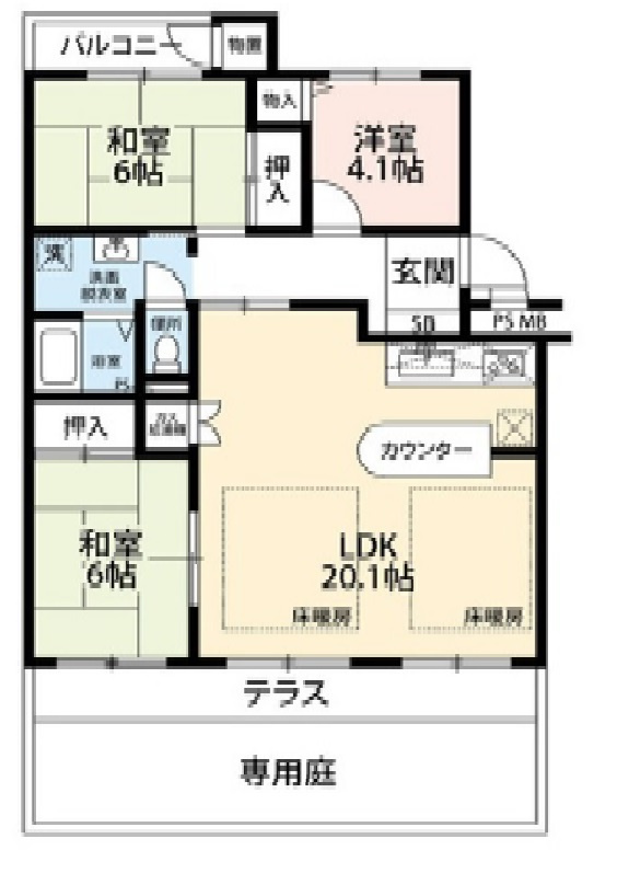 ◆専用庭付き◆床暖房付き◆ドムール千里♪の画像