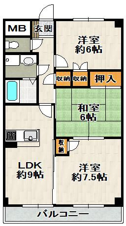 シャルマンコーポ荒牧の間取り