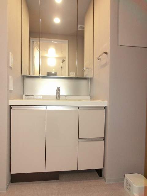 プライマル浅草言問通の洗面所|向かって左下にヘルスメーターストックあります