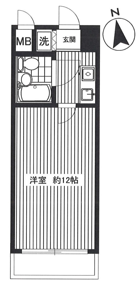 文京区本郷２丁目の賃貸マンションの間取り|1K