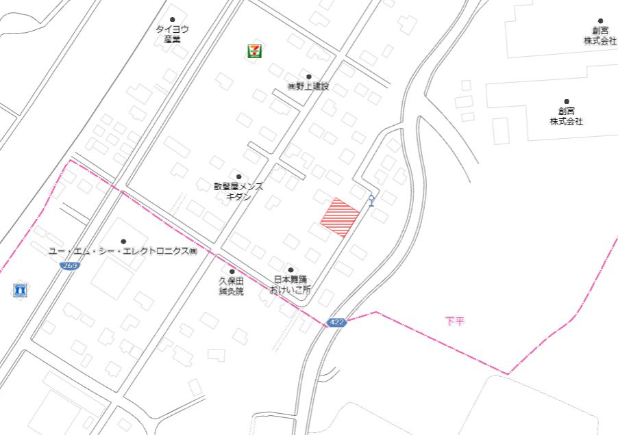 都城市山之口町山之口の売地の土地図