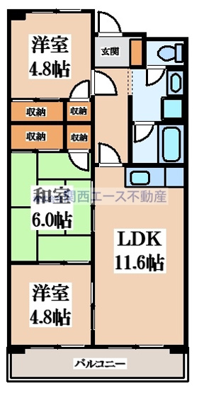 【間取り】 | ソレイユ畷