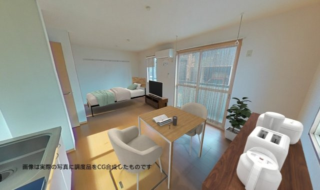 【洋室】 | Ｔ・メゾンリビエール | 南東向き洋室12帖☆バルコニーに繋がる角部屋二面採光のお部屋です♪エアコン付きで1年中快適に過ごせますね☆壁にはピクチャーレールがあり、絵や写真が飾れます！