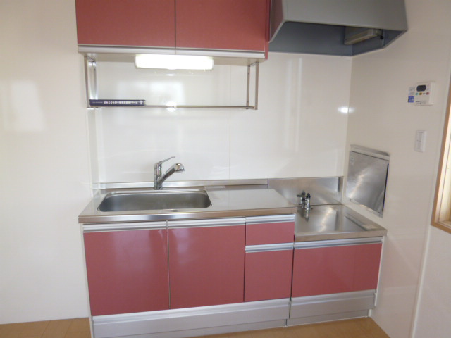 エルドラードBのキッチン|2口ガスコンロ付きます