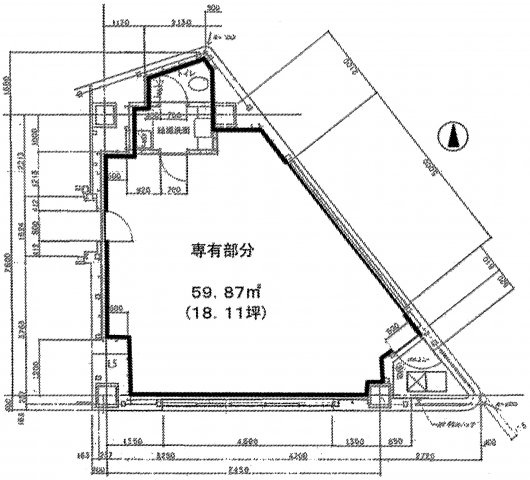 新宿区四谷４丁目の事務所の間取り
