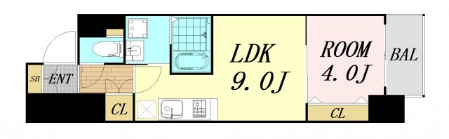 セオリー天神橋アベニール　仲介手数料無料の間取り