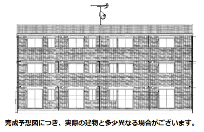 熊本市中央区琴平１丁目のアパートの外観パース