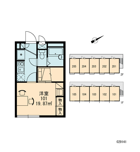 レオパレスブルームの区画図