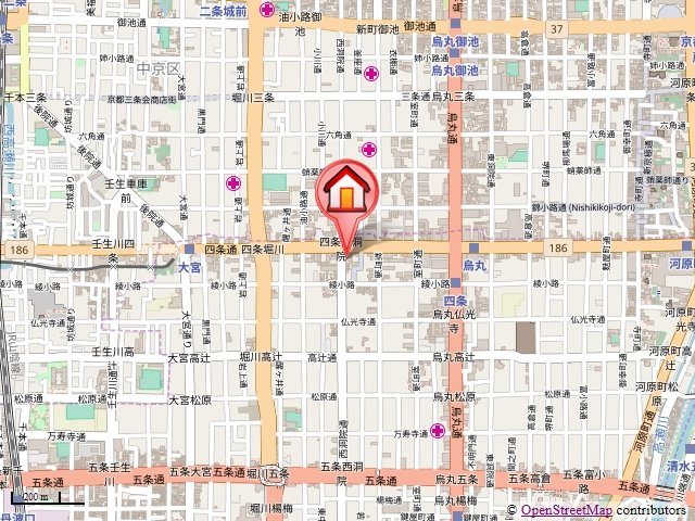 アリスタ四条西洞院の地図