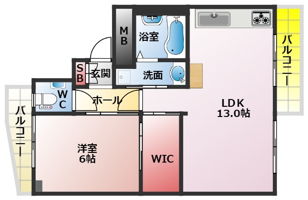 コーポ正宝　香里園の間取り|１ＬＤＫ