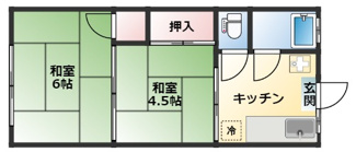 【間取り】 | 山翠荘 | 和室を洋室に変更済み