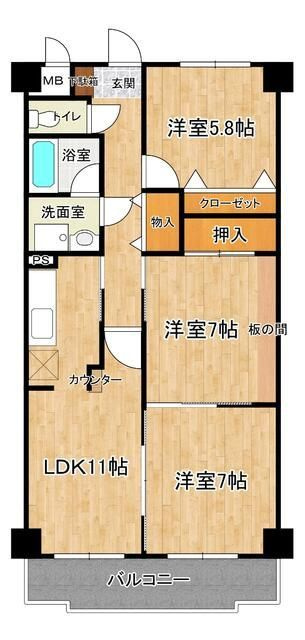 グランドヒル高橋の間取り|前回募集時の写真です。現況優先